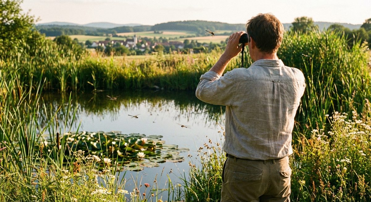 Libellenbeobachter am Teich