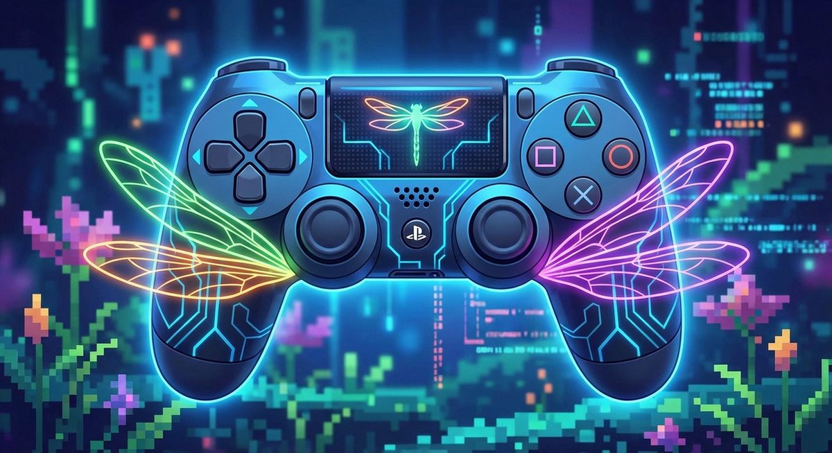 Libelle in Videospiel-Ästhetik