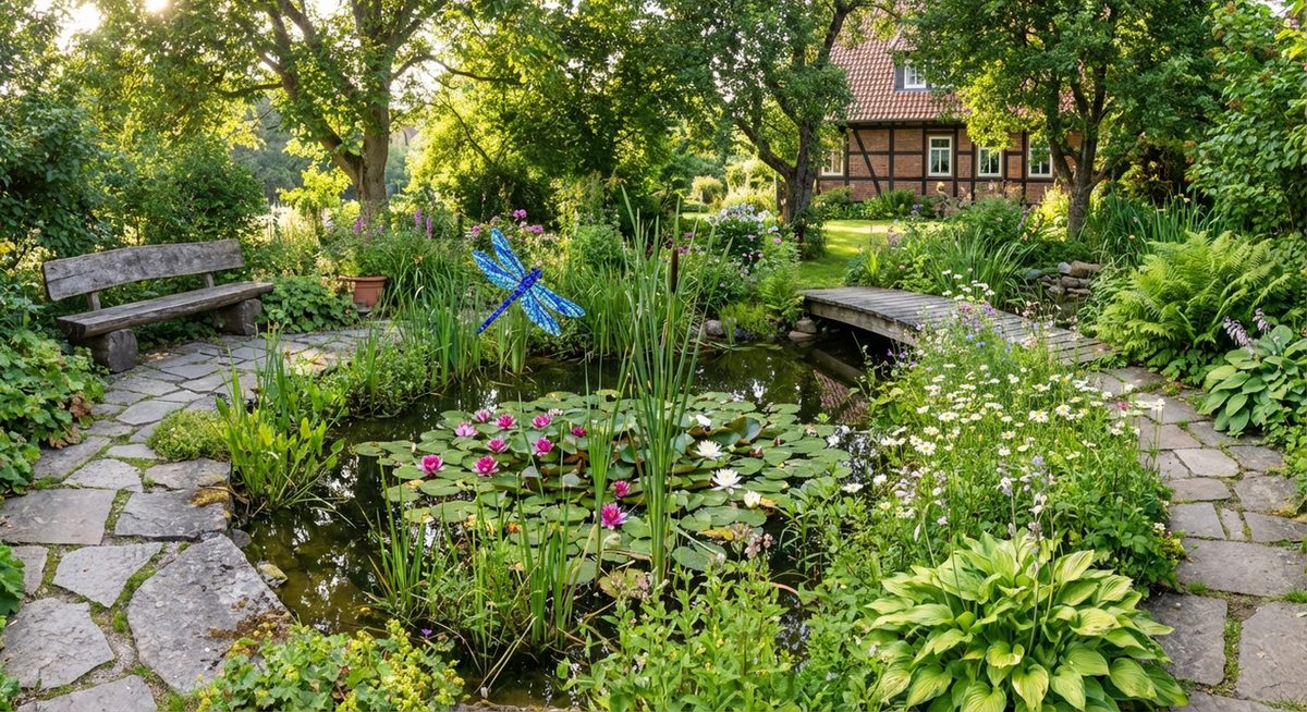 Naturnaher Gartenteich für Libellen