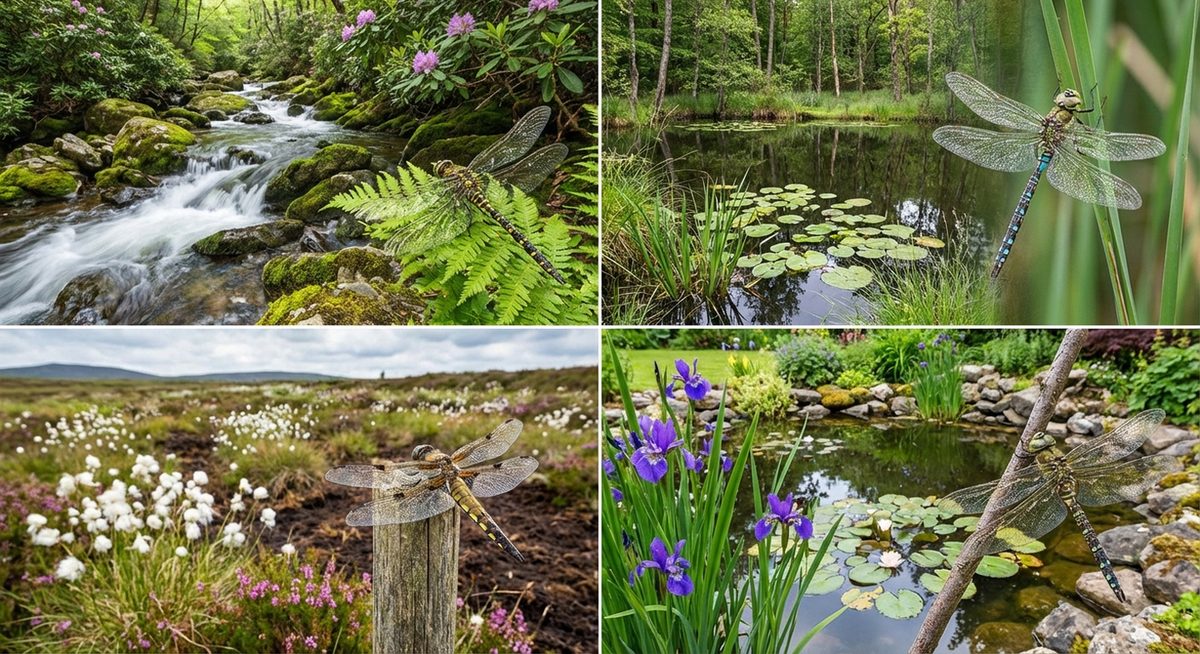 Verschiedene Libellenlebensräume
