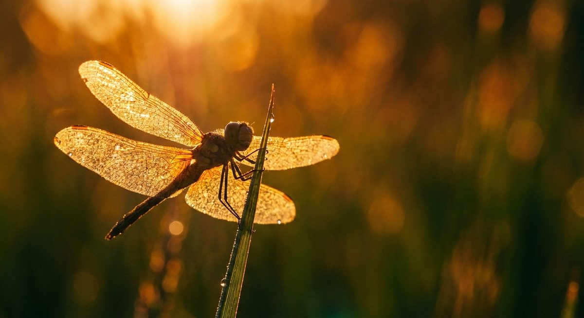 Libelle im Gegenlicht - Makrofotografie