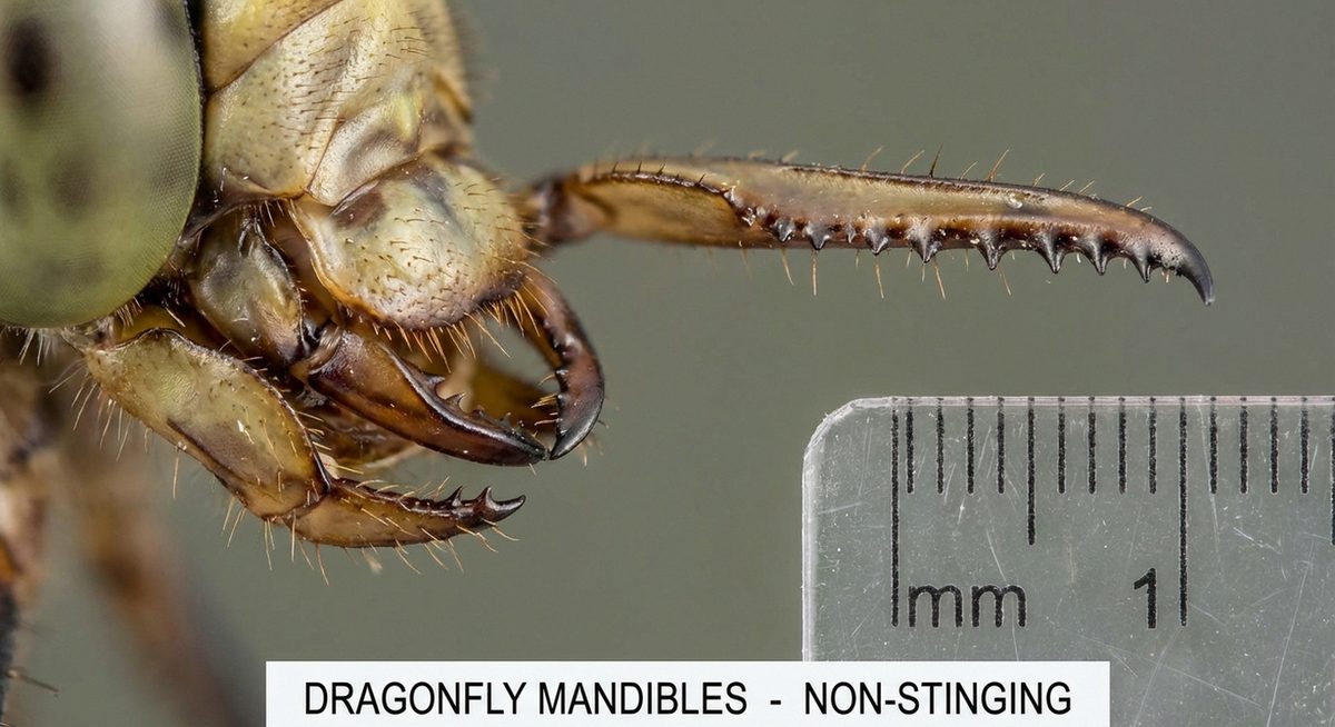 Libelle Nahaufnahme - harmlos für Menschen